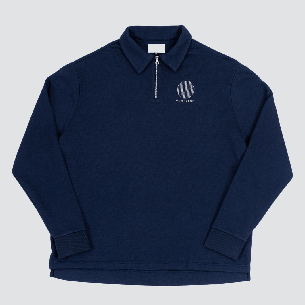Operator navy 1/4 zip sweater